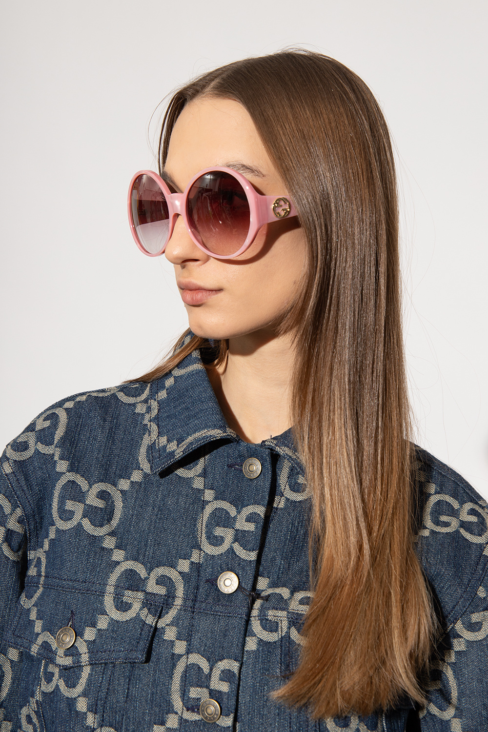 Gucci round pink on sale sunglasses